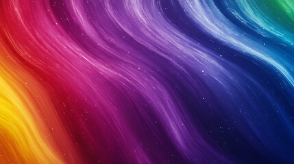 Fototapeta premium Dark grainy color gradient wave background, purple red yellow blue green colors banner poster cover abstract design, black copy space