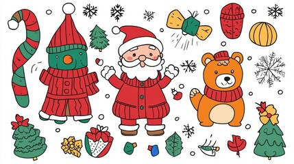 Fototapeta premium set of christmas elements