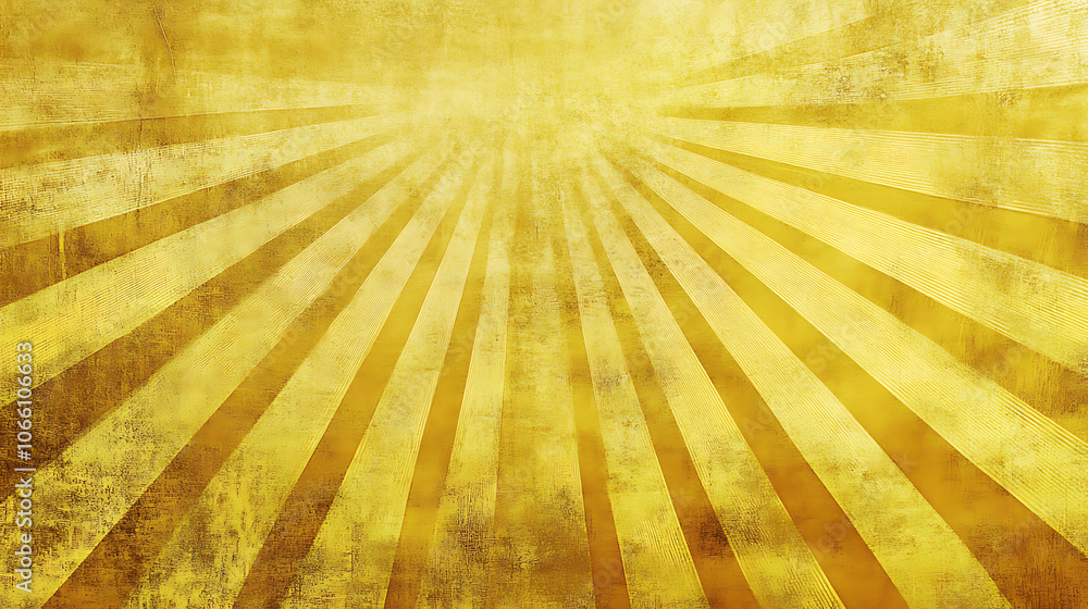 Aufkleber abstract yellow background with a sunburst light effect, retro starburst with halftone sun rays