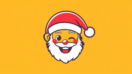 Cute funny smiling santa claus head icon vector image