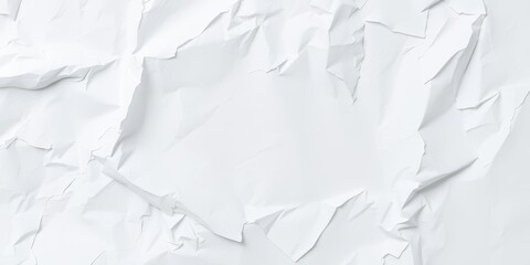 Obraz premium A close-up shot of a crumpled white paper sheet with soft shadows, crumpled, concept