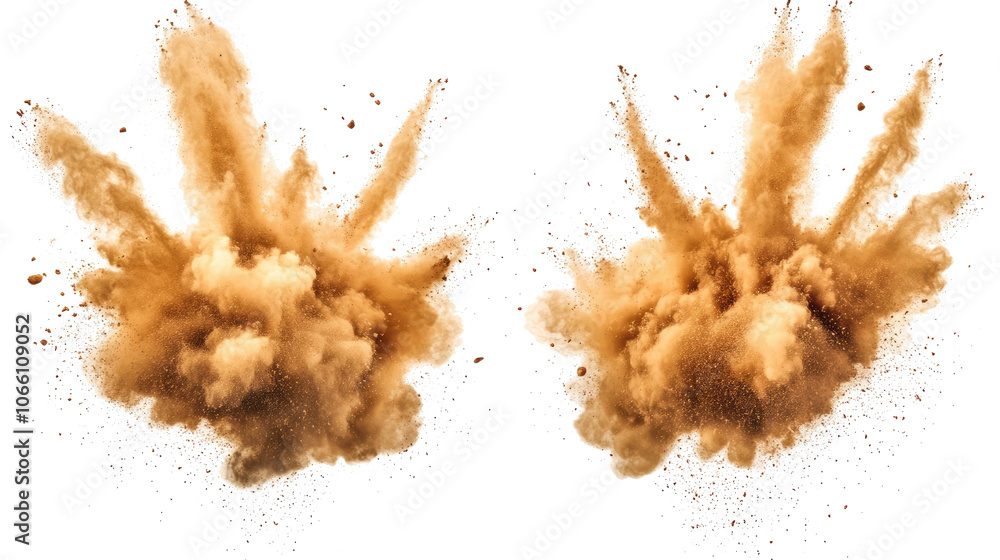 Poster colorful powdered explosions creating abstract backgrounds for design generative ai