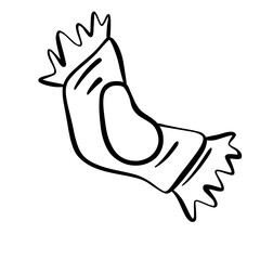 Obraz premium Sweets candies doodle outline