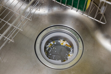 Dirty of the drain of the kitchen sink