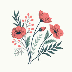 Abstract floral background with a seamless vector flower pattern illustration for your design