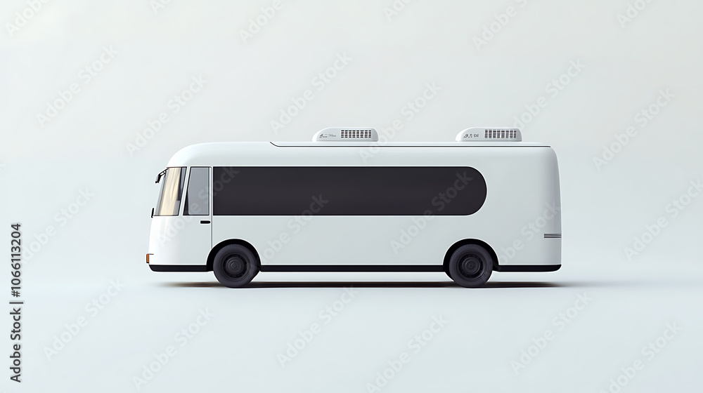 Leinwandbilder modern white travel bus isolated on blank background 3d rendering ai generated