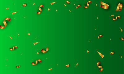 Realistic golden confetti background. Luxury background with confetti falling down