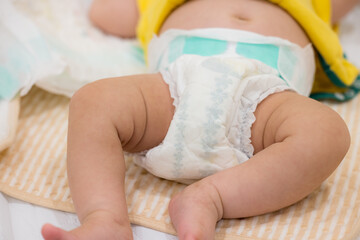 Baby Diaper with Wet Stain