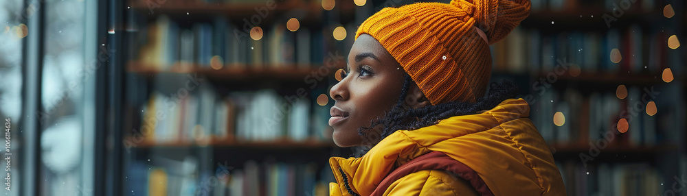 Poster a person engages in a transformative online learning experience while contemplating their future in 