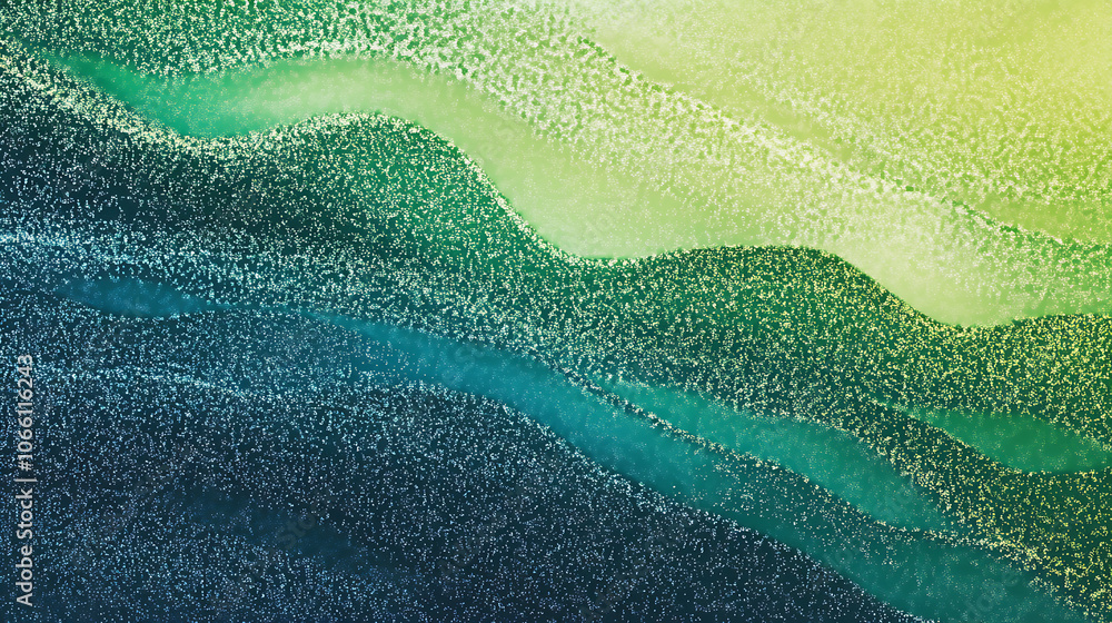Poster Noisy grain texture effect green and lime color gradient banner background, green grain texture background