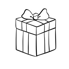 Christmas and New Year design in doodle outline style. Hand drawn holiday vector collection.