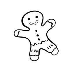 Christmas and New Year design in doodle outline style. Hand drawn holiday vector collection.