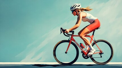 Fototapeta premium Cycling workouts offering cardiovascular benefits and improving overall fitness. Illustrations