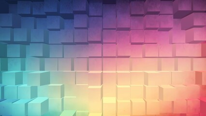 Cube extrude grainy gradient background pastel noise texture poster backdrop banner design, copy space