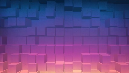Cube extrude grainy gradient background pastel noise texture poster backdrop banner design, copy space