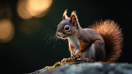 Obraz premium Close-up of a curious squirrel in natural light