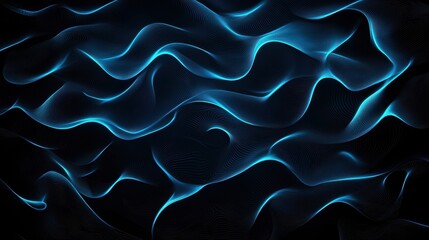 Obraz premium Abstract blue wave patterns on a dark background