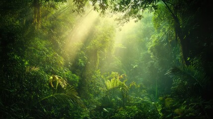 Obraz premium Rainforests offering a glimpse into Earth's most complex and beautiful ecosystems. Illustrations