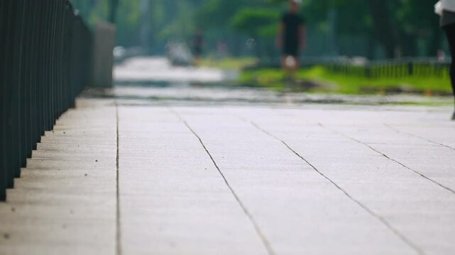The Footage where the extreme heat causes the air to shimmer and distort the view. Tokyo during a heatwave.