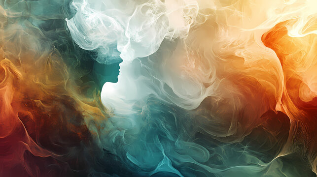 Ethereal dreamscapes: surreal abstract composition in soft digital hues. Dreamscape. Illustration