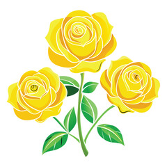 3 rosas amarillas vistas desde arriba con varias