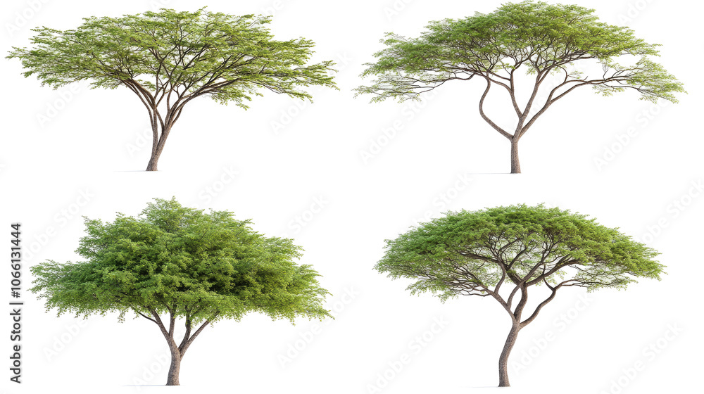 Poster captivating collection of green trees on a transparent background generative ai