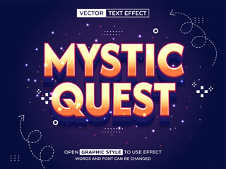 mystic quest editable text, font effect, 3d text for title