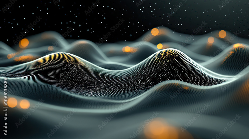 Aufkleber abstract digital landscape showcasing neural network patterns and glowing elements, creating mesmeri