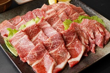 Fototapeta premium カルビ 焼肉 黒毛和牛 国産牛