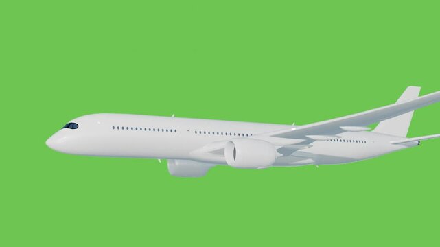 Airline Flying Animation with green screen background - Loopable