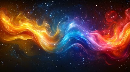 Obraz premium Vibrant Colorful Fire Nebula in Space