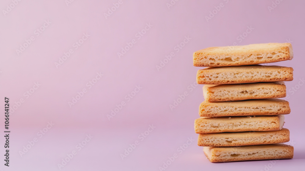 Poster stack of biscotti on a soft gradient background