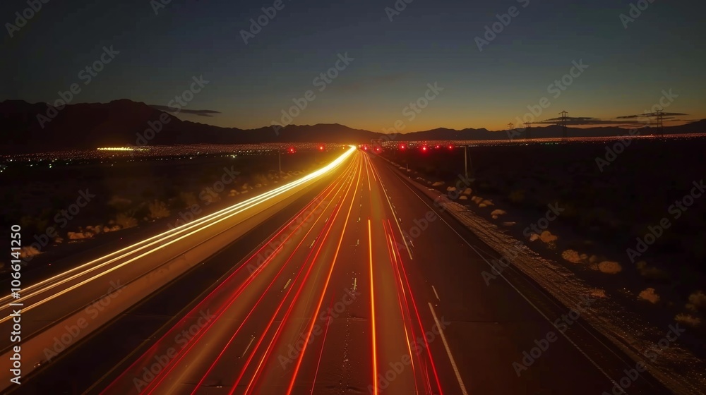 Aufkleber the car light trails on the desert highways seem to blur and blend together creating a mesmerizing d
