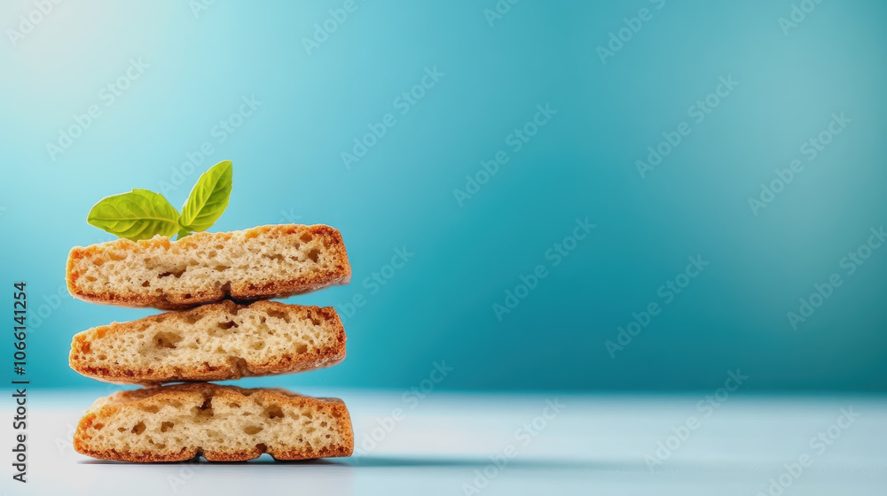 Poster Biscotti Stacked on Smooth Gradient Background
