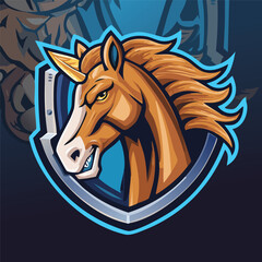 Illustration of a strong and gallant horse head