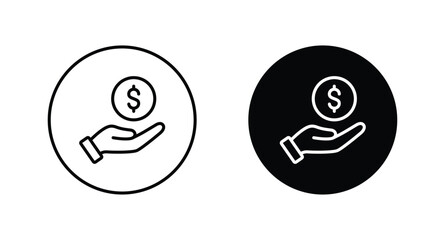 hand holding dollar money icon vector