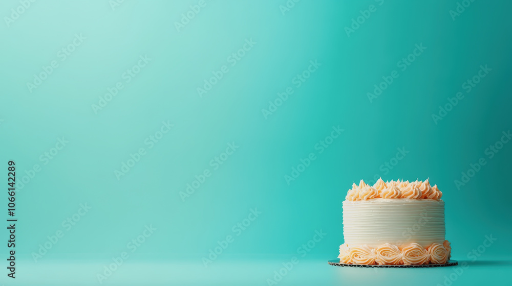 Poster cake on smooth gradient background