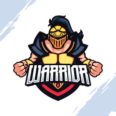 Gold Armor Warrior Vector Mascot Logo