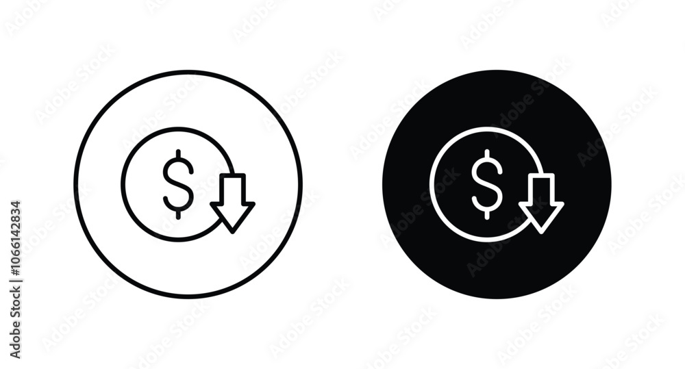 Poster cost reduce icon vector. cost reduce sign icon for web site