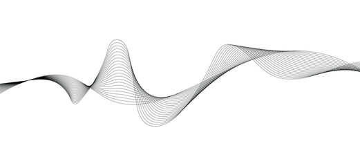 Wave lines smooth flowing dynamic isolated on white background. Technology, digital, communication, science, music concept vector background illustration