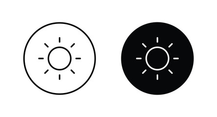 Sun icon set. Brightness symbol vector