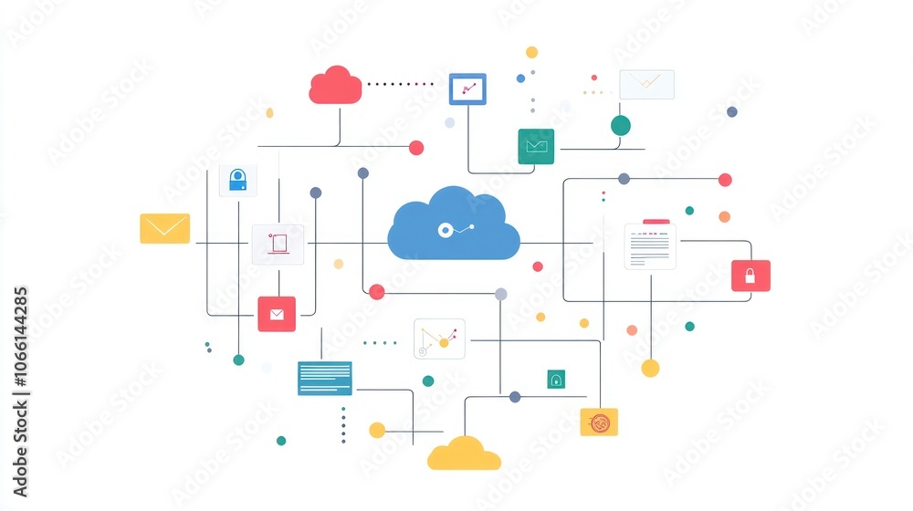 Poster Abstract Illustration of a Cloud Computing Network with Connected Data and Security Elements
