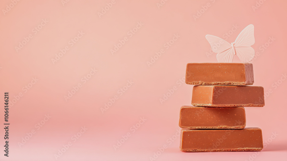 Poster soft fudge bars on smooth gradient background