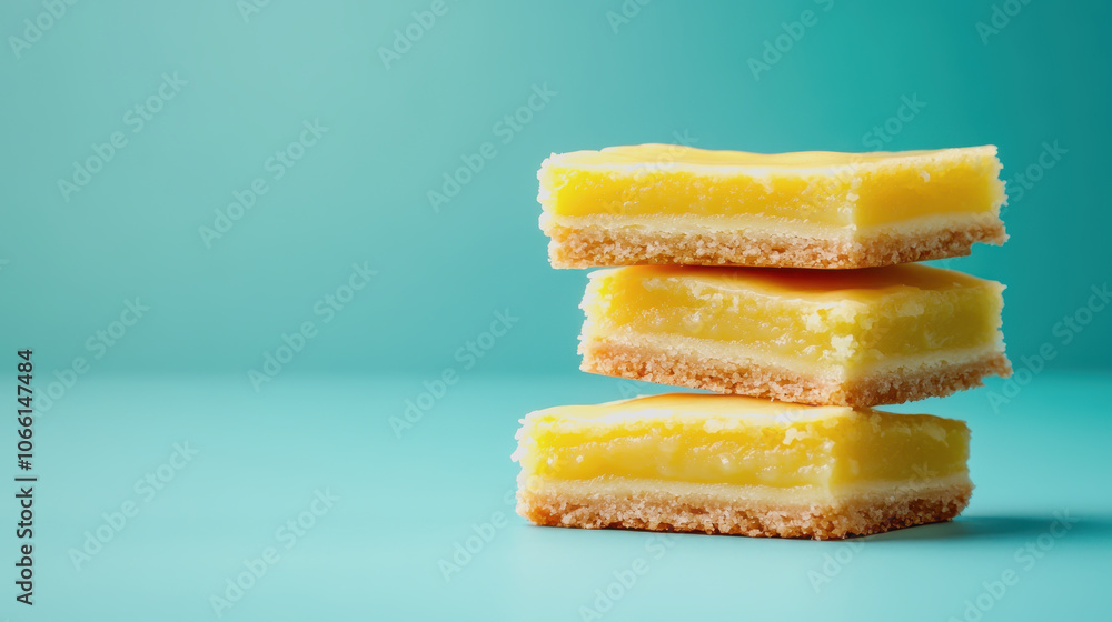 Poster fresh lemon bars on a soft gradient background