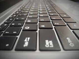 Alphabet and functional keys on a PC or laptop keyboard