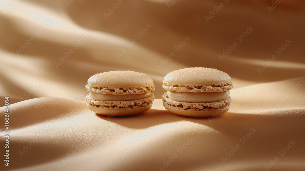 Poster soft macarons on smooth gradient background