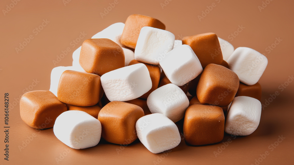 Poster Soft Marshmallows on Smooth Gradient Background