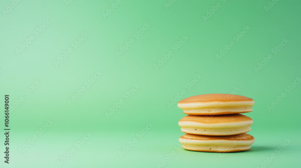 Poster stack of pancakes on a soft gradient background