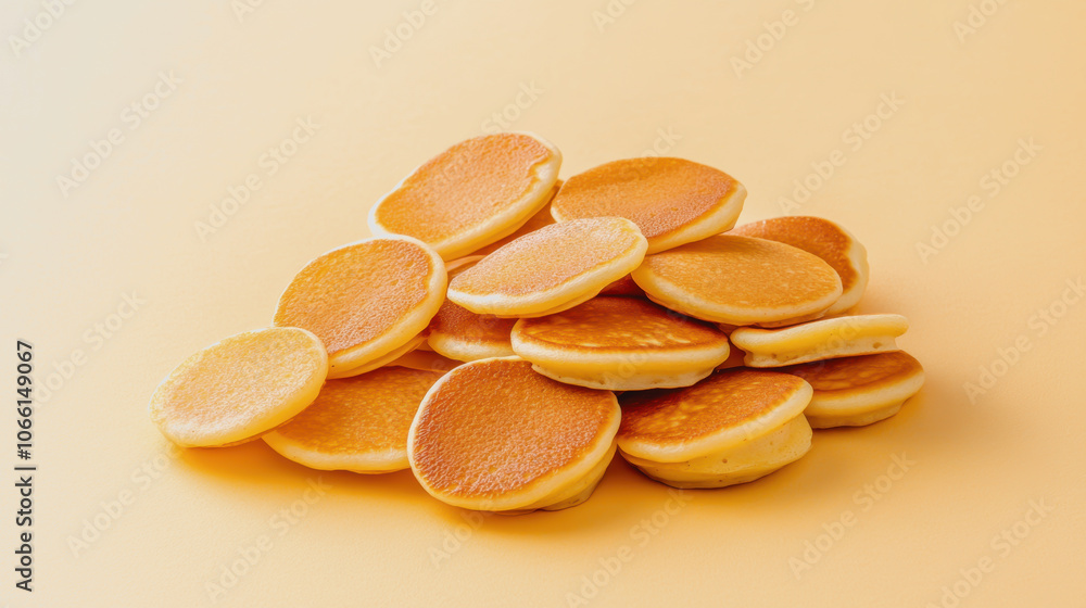 Poster mini pancakes on smooth gradient background