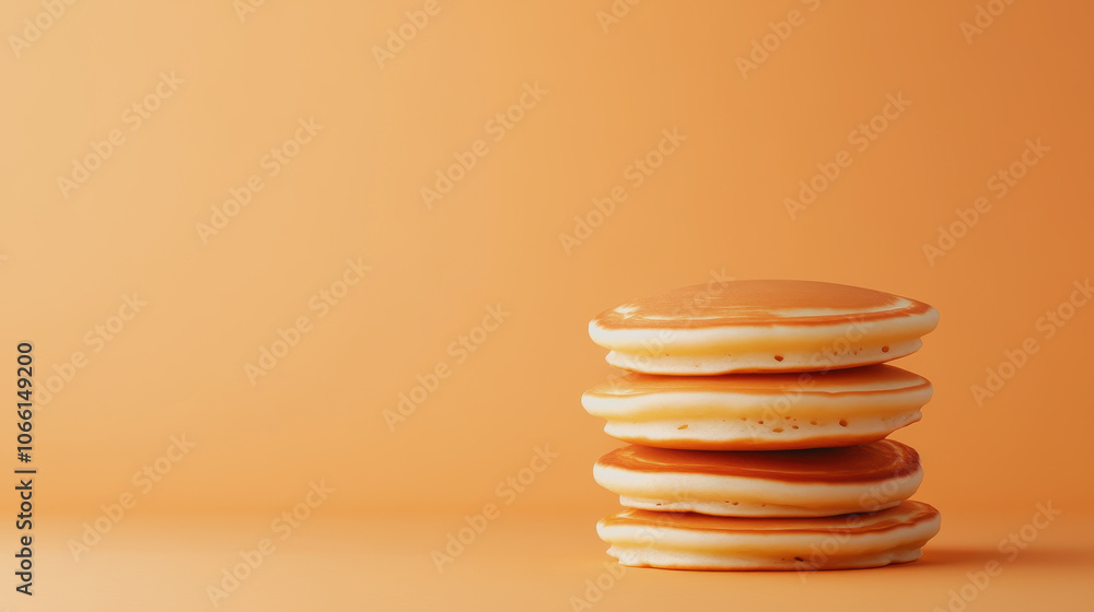 Poster stack of mini pancakes on smooth gradient background